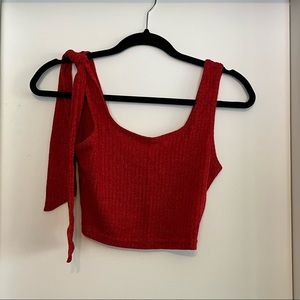 Rusty Orange Cropped Knit Tank